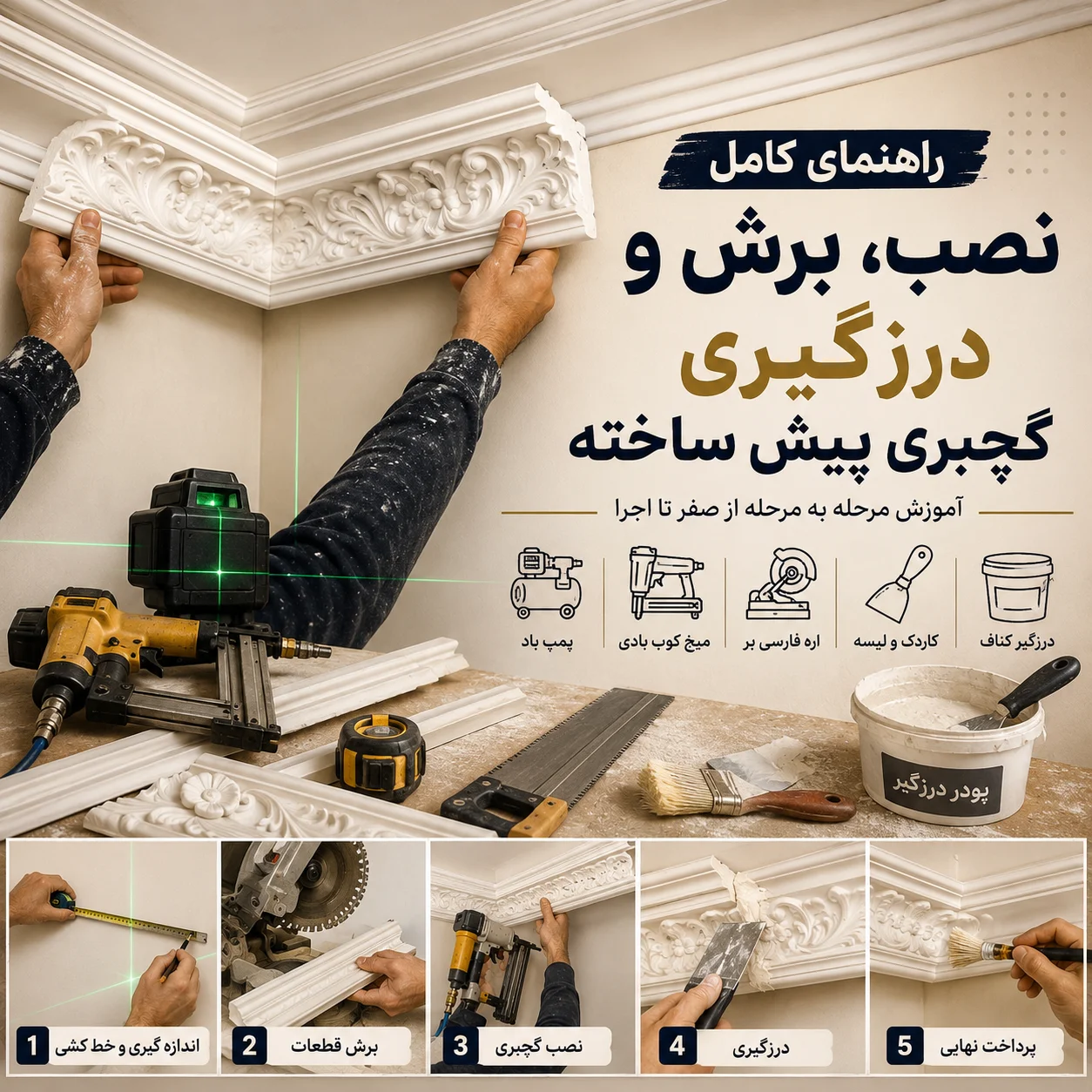 راهنمای نصب گچبری پیش ساخته